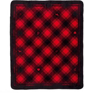 Victoria's Secret PINK Cozy Holiday 2025 Blanket Buffalo Plaid Dog Red/Black